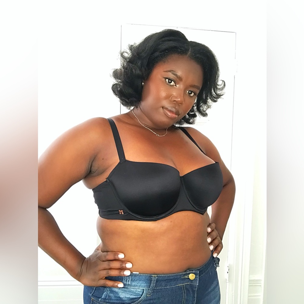 Savage Not Sorry Microfiber Low-Cut Balconette Bra in Black Caviar in size (42C)